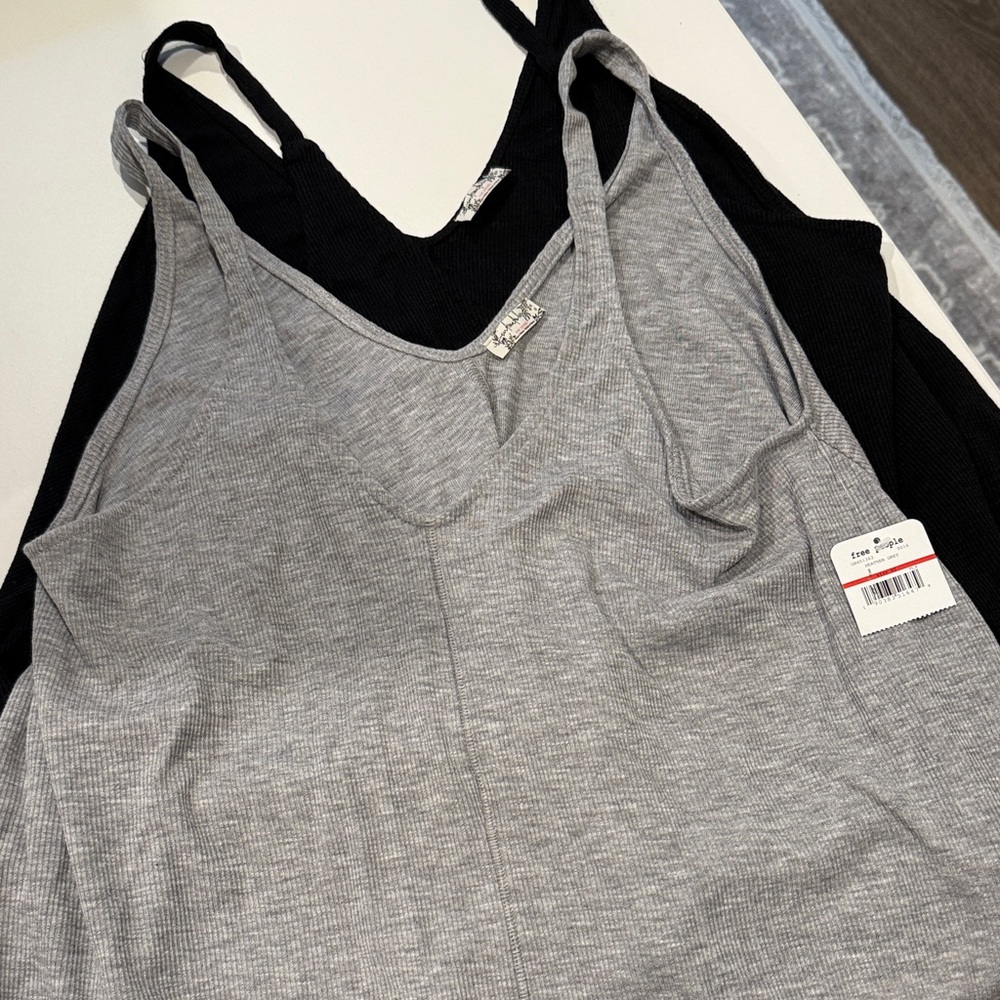 Free People Gray and Black Tanks (2)